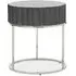 Genera Round End Table with Silver Frame - Grey