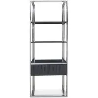 Genera Shelving Unit with Silver Frame - Grey