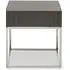 Genera Square End Table with Silver Frame - Grey