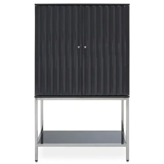 Genera Storage Cabinet with Silver Frame - Grey