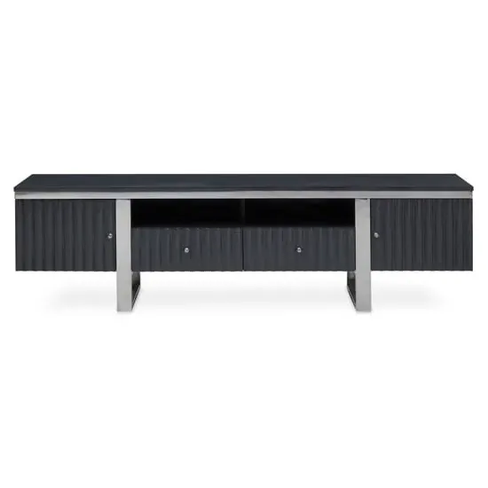 Genera TV Stand with Silver Frame - Grey
