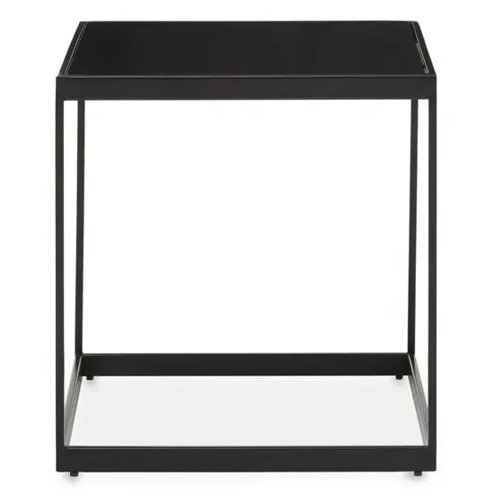 Genera Wooden End Table with Metal Frame - Black image