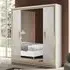 Geneva 4 Door Mirrored Wardrobe - White, Gold