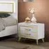 Geneva High Gloss Bedside Cabinet - White, Gold