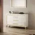 Geneva High Gloss Chest of 3 Drawers - White, Gold