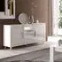 Geneva High Gloss Sideboard 3 Doors with LED - White, Gold