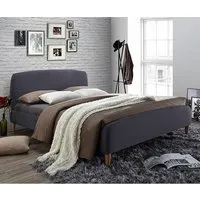 Geneva King Size Bed Frame - Dark Grey, Fabric