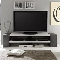 Geneva Rectangular TV Stand - White, Concrete