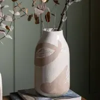 Geneva Stoneware Crackle Glaze Vase - Brown, White