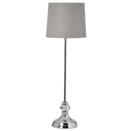 Genial Metal Table Lamp with Shade - Silver, Grey