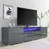 Genie Wide TV Stand with LED Lighting - Grey, High Gloss