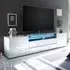 Genie Wide TV Stand with LED Lighting - White, High Gloss