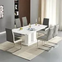 Genisimo Extendable Dining Table with 6 Symphony Chairs - Grey