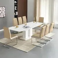 Genisimo Extendable Dining Table with 8 Symphony Chairs - Taupe