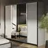 Genoa 4-Door Mirrored Wardrobe with LED - Grey