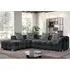 Genova Right Hand L-Shaped Corner Sofa - Charcoal, Fabric