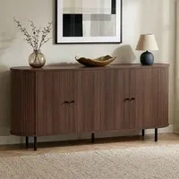 Gentle 4-Door Sideboard - Walnut, Melamine Coated Particleboard alternate view