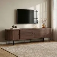 Gentle TV Stand with 4 Doors - Walnut, Melamine Particle Board alternate view