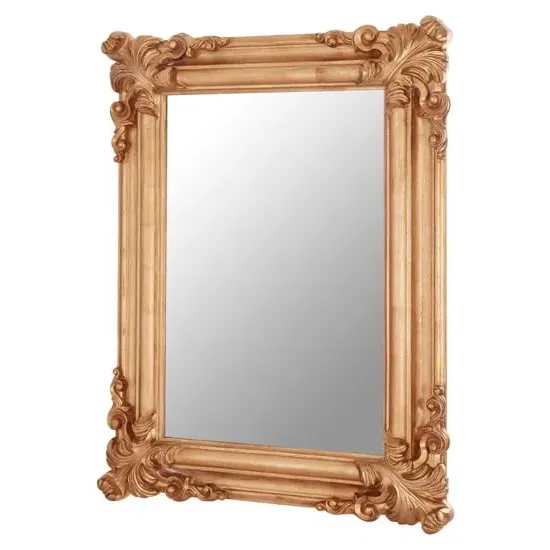 Georga Rectangular Wall Mirror - Gold