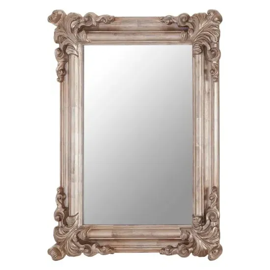 Georga Rectangular Wall Mirror - Pale Silver
