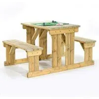 Gerik Small Outdoor Seating Bench Set - Green, Pine alternate view