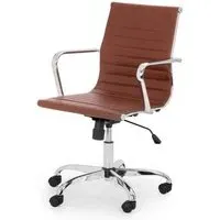 Gerry Office Chair - Brown, Faux Leather