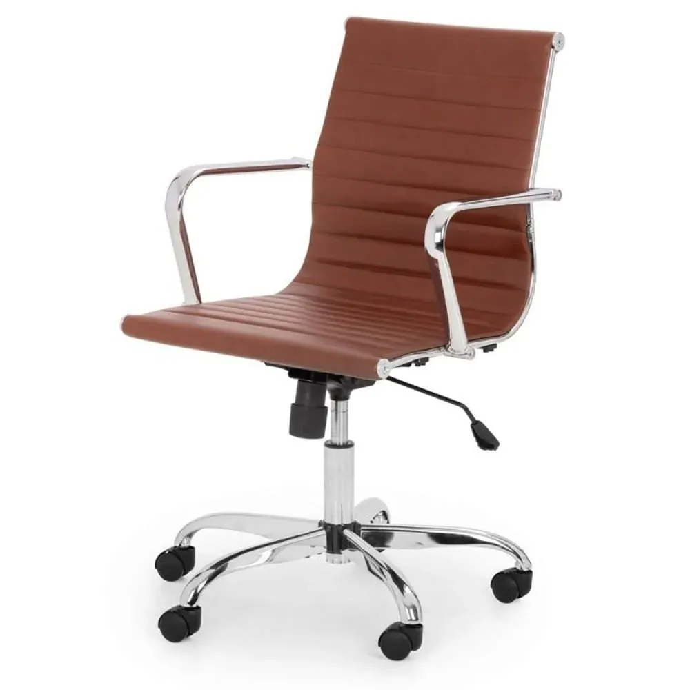 Gerry Office Chair - Brown, Faux Leather