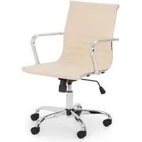 Gerry Office Chair - Ivory, Faux Leather
