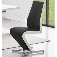 Gia Dining Chair - Black, Faux Leather