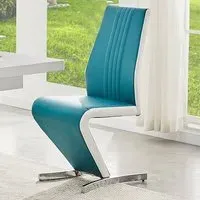 Gia Dining Chair - Teal, Faux Leather