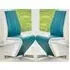Gia Dining Chairs in Pair - Teal, Faux Leather