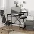 Gia Small Computer Desk with Shelves - Black, Wood
