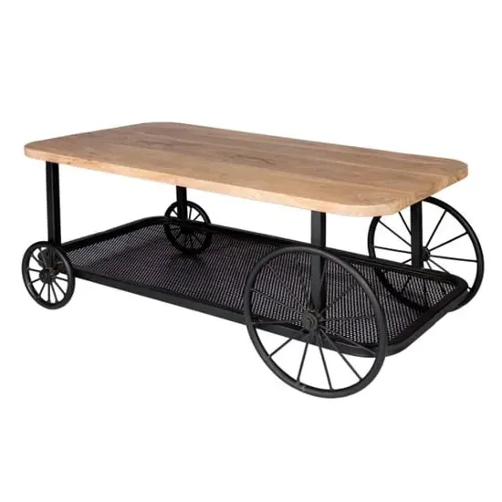 Gianfar Craft Wheel Coffee Table - Oak