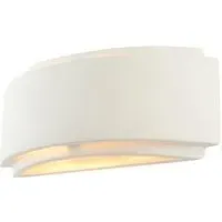 Gianna Curved Wall Light with Up Down Pattern - White, Ceramic