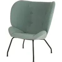 Giausar Bedroom Chair with Metal Legs - Green, Fabric