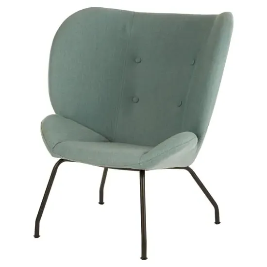 Giausar Bedroom Chair with Metal Legs - Green, Fabric