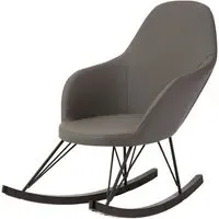 Giausar Rocking Chair - Dark Grey, Faux Leather