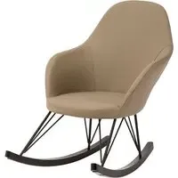 Giausar Rocking Chair - Light Grey, Faux Leather