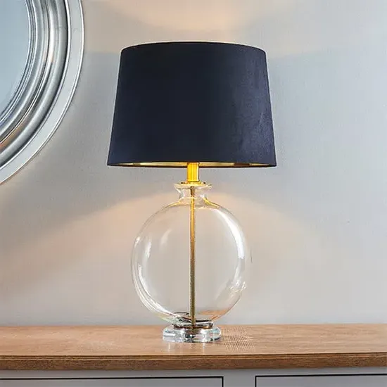 Gideon Cylinder Table Lamp - Black, Glass image