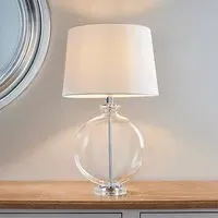 Gideon Cylinder Table Lamp - White, Glass