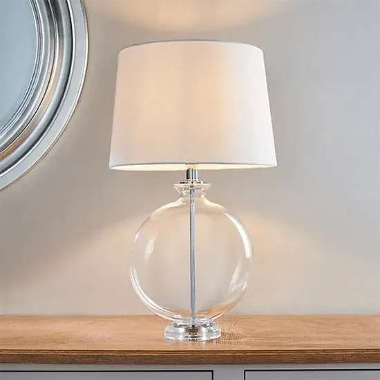 Gideon Cylinder Table Lamp - White, Glass