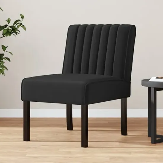 Gilbert Velvet Accent Chair - Black, Wood image
