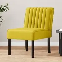 Gilbert Velvet Accent Chair - Yellow, Wood