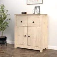 Giles Sideboard with 2 Doors 2 Drawers - Natural, Pine Wood