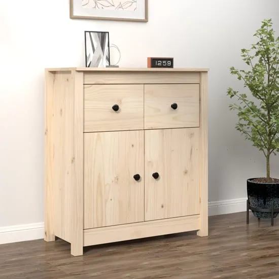 Giles Sideboard with 2 Doors 2 Drawers - Natural, Pine Wood