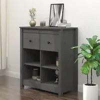 Giles Sideboard with 2 Drawers - Grey, Pine Wood