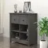 Giles Sideboard with 2 Drawers - Grey, Pine Wood