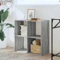 Gilford 4-Compartment Bookcase - Grey, Engineered Wood