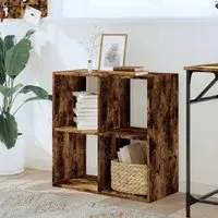 Gilford 4-Compartment Bookcase - Smoked Oak, Engineered Wood