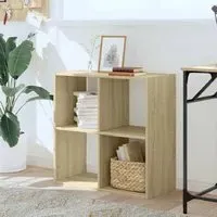 Gilford 4-Compartment Bookcase - Sonoma Oak, Engineered Wood